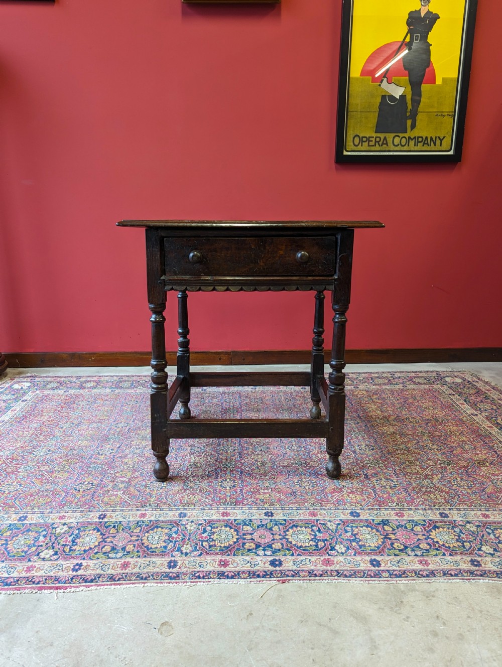 Antique 17th Century Oak Side Table View X
