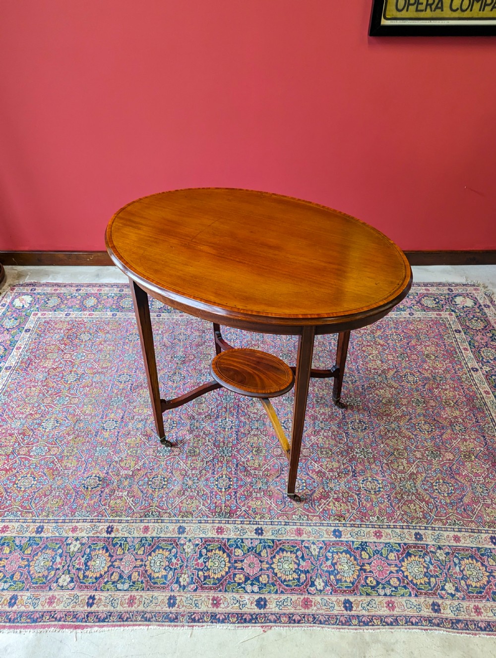Antique Edwardian Oval Mahogany Occasional Table View V