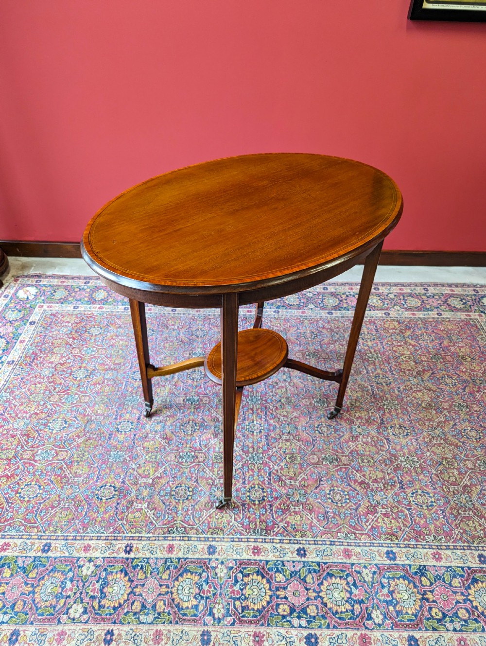 Antique Edwardian Oval Mahogany Occasional Table View VI