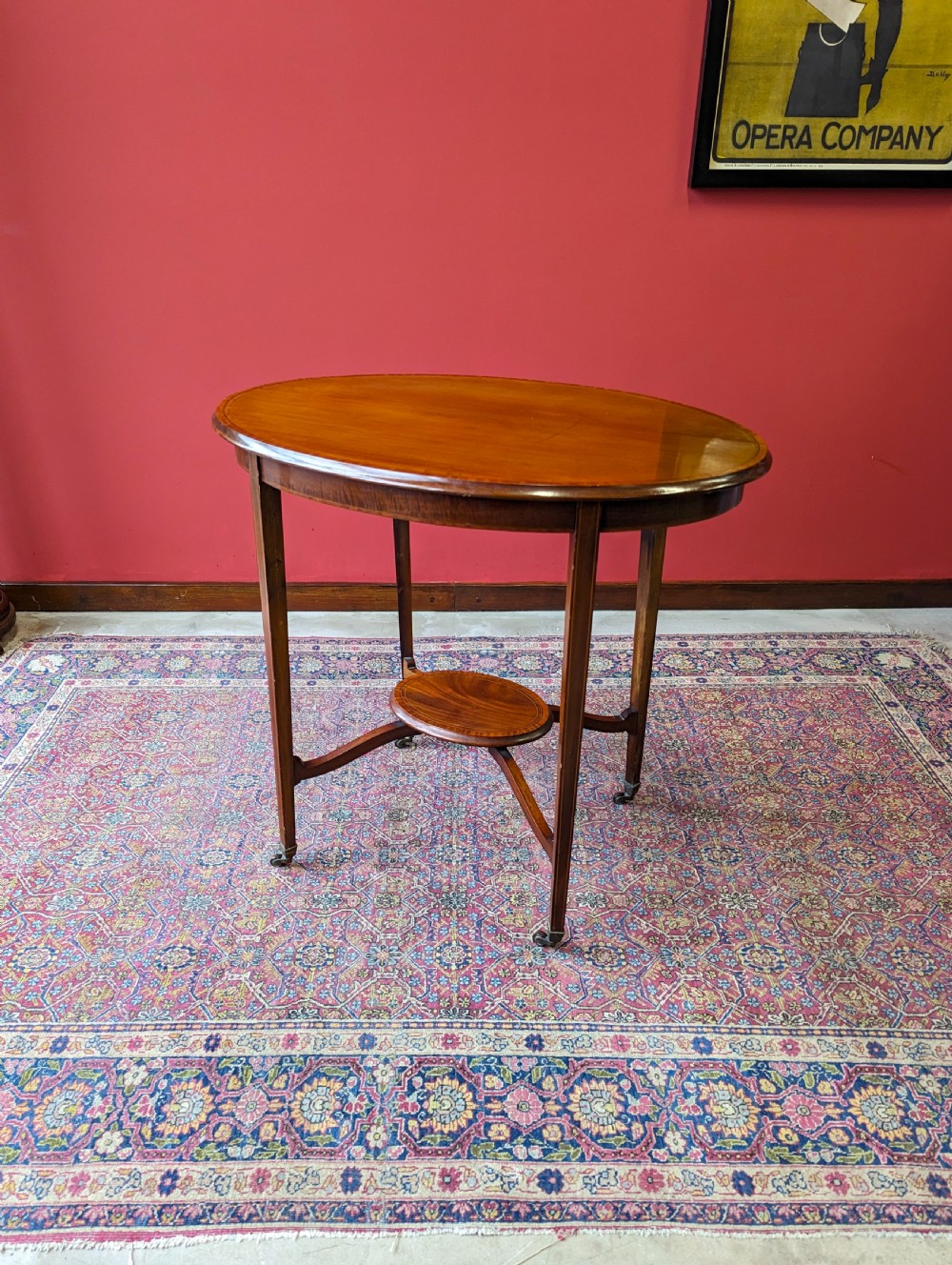 Antique Edwardian Oval Mahogany Occasional Table View X