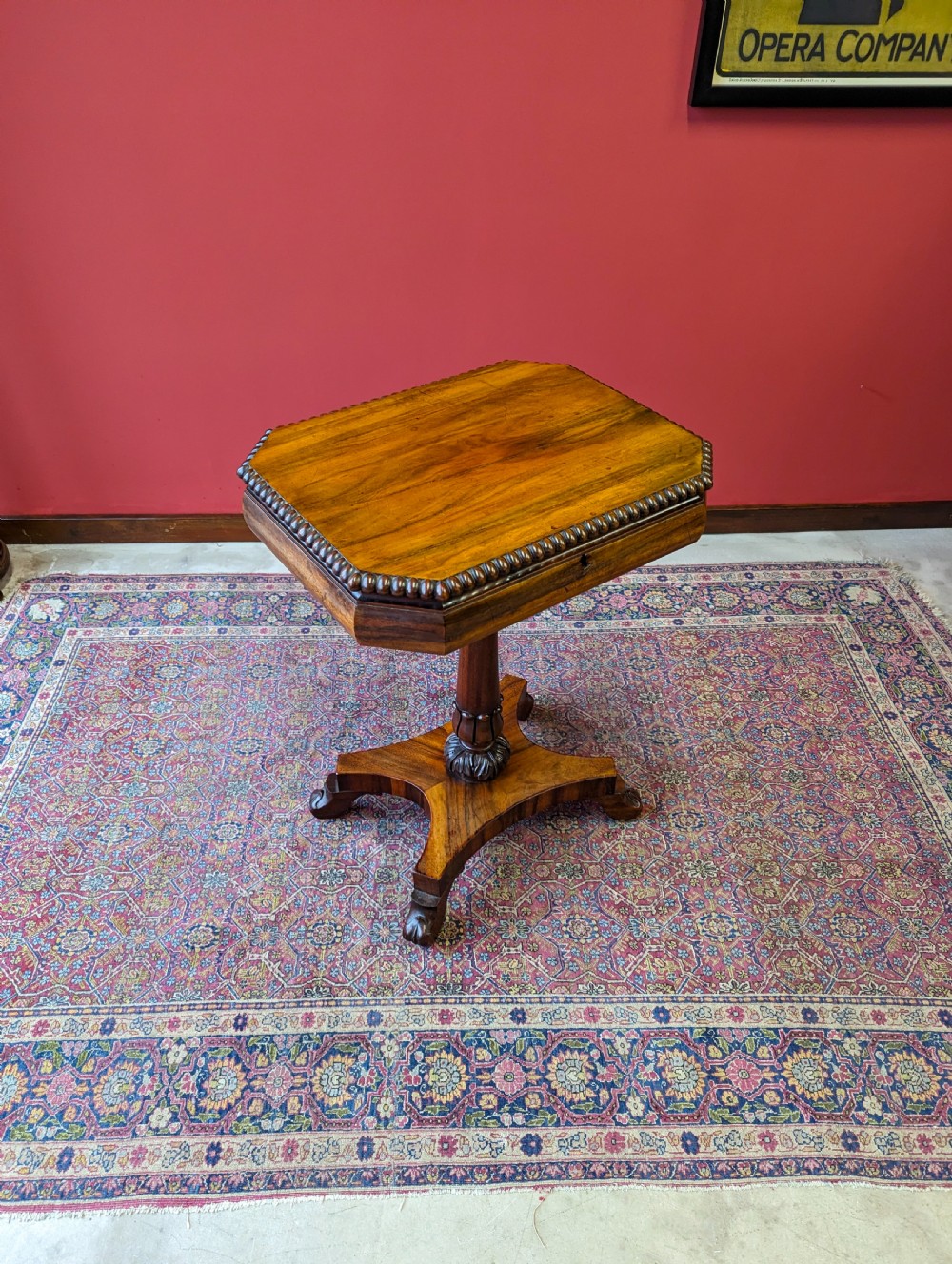 Antique William IV Mahogany Sewing Table / Work Table View IV
