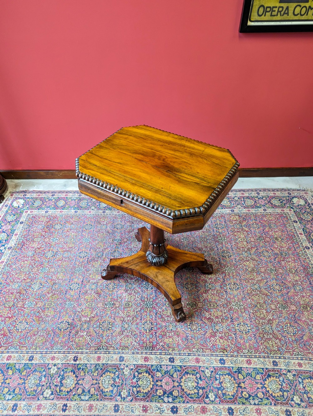 Antique William IV Mahogany Sewing Table / Work Table View VI