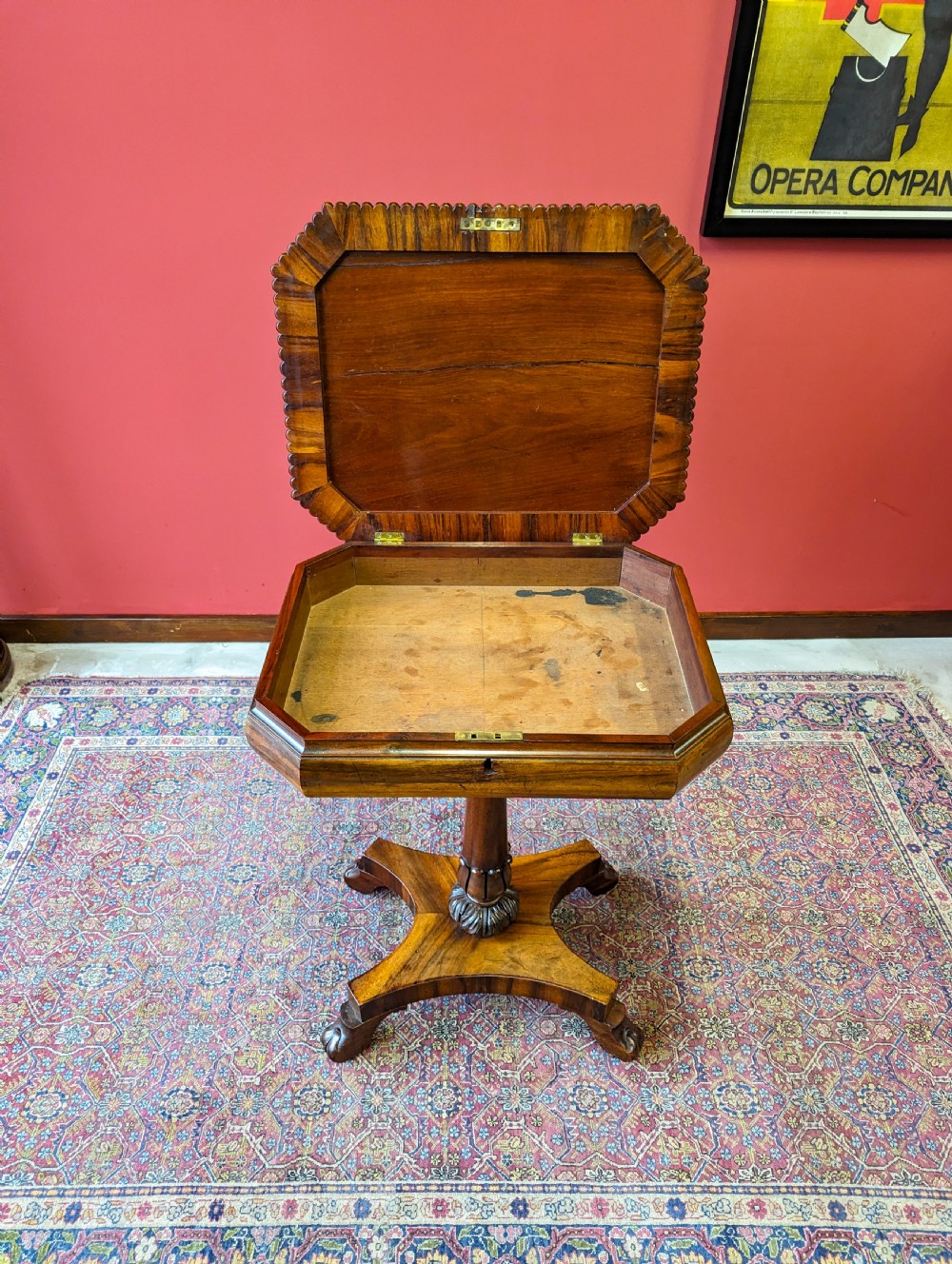 Antique William IV Mahogany Sewing Table / Work Table View IX
