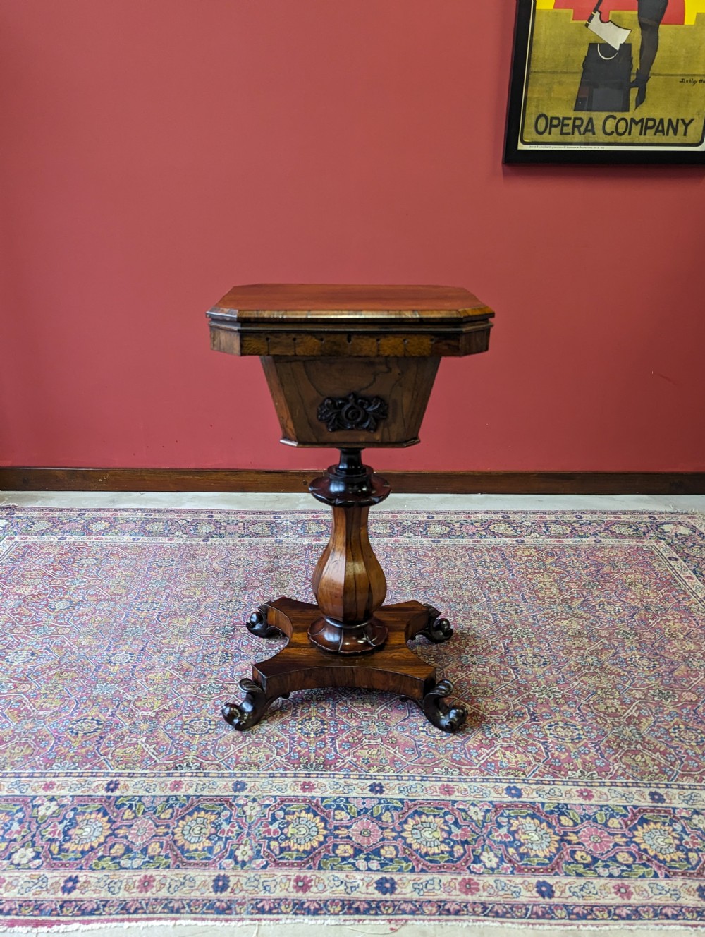 Antique Early Victorian Rosewood Sewing Table / Work Table View II