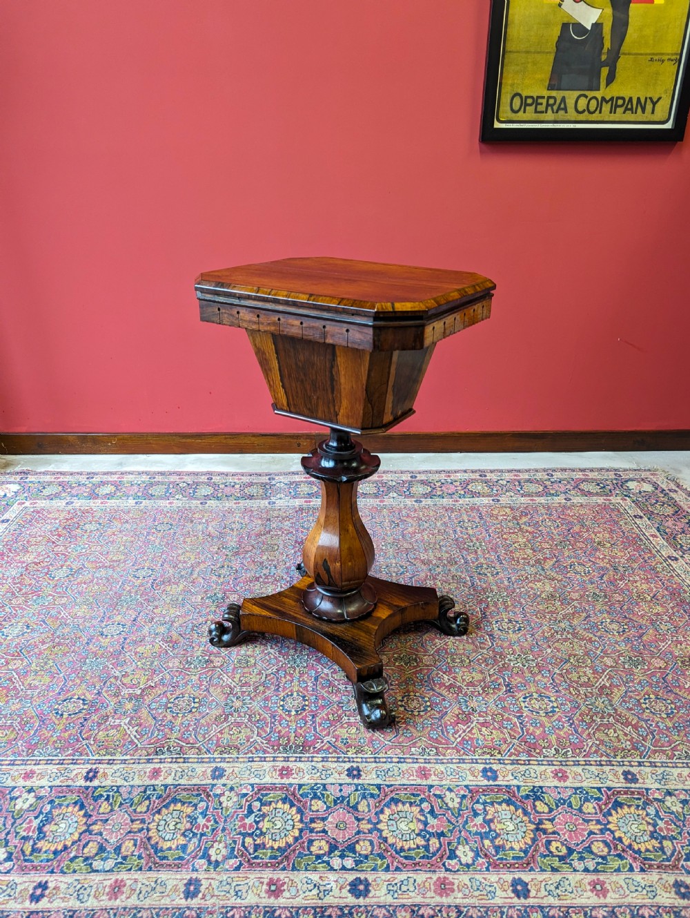 Antique Early Victorian Rosewood Sewing Table / Work Table View IV