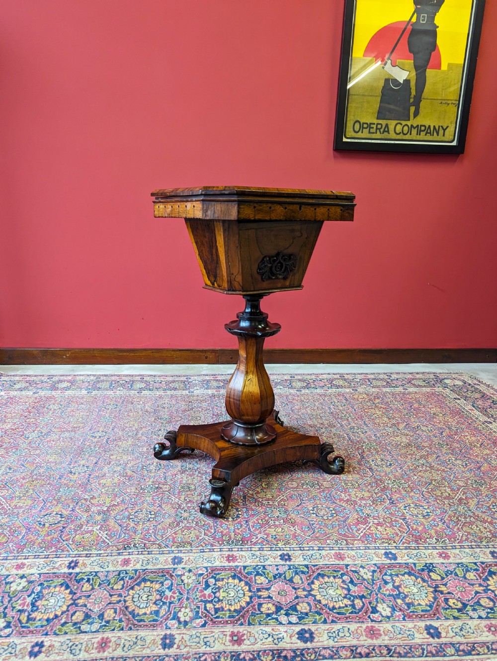 Antique Early Victorian Rosewood Sewing Table / Work Table View V