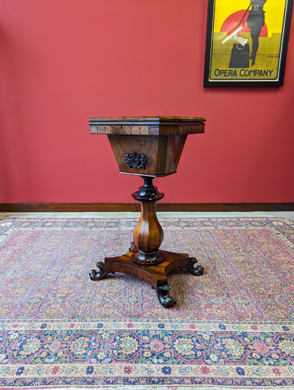 Antique Early Victorian Rosewood Sewing Table / Work Table View VI