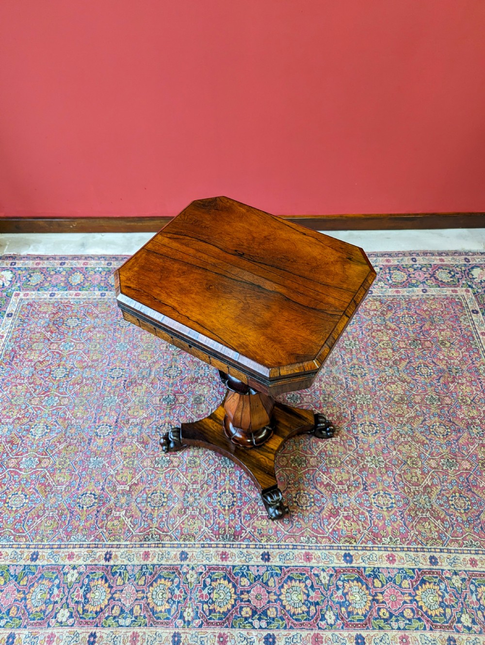 Antique Early Victorian Rosewood Sewing Table / Work Table View VII