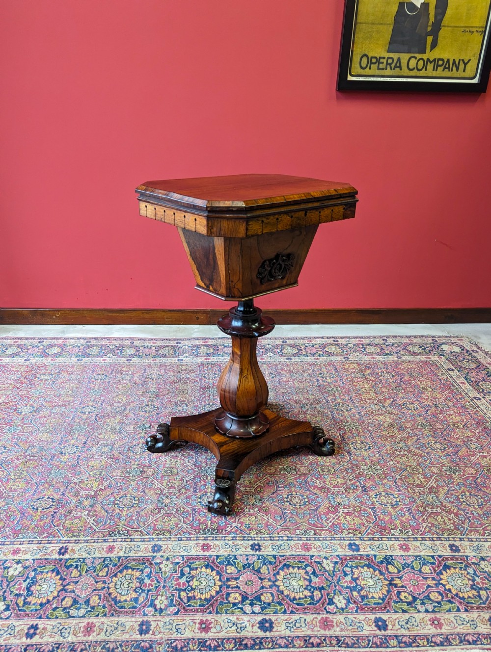 Antique Early Victorian Rosewood Sewing Table / Work Table View VIII