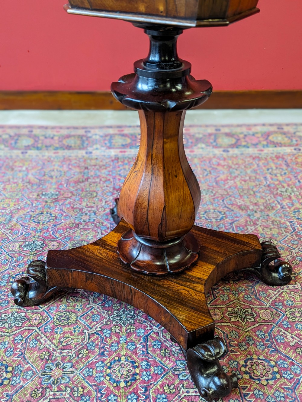 Antique Early Victorian Rosewood Sewing Table / Work Table View IX