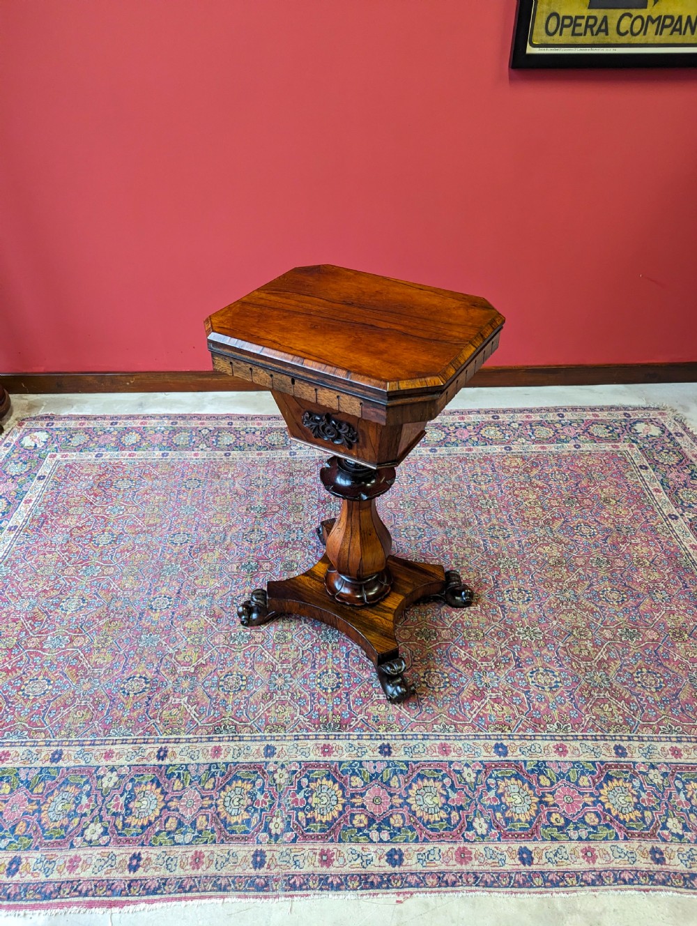 Antique Early Victorian Rosewood Sewing Table / Work Table View X