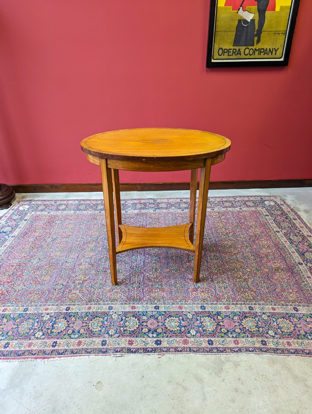 Antique Edwardian Yew Oval Occasional Table View II