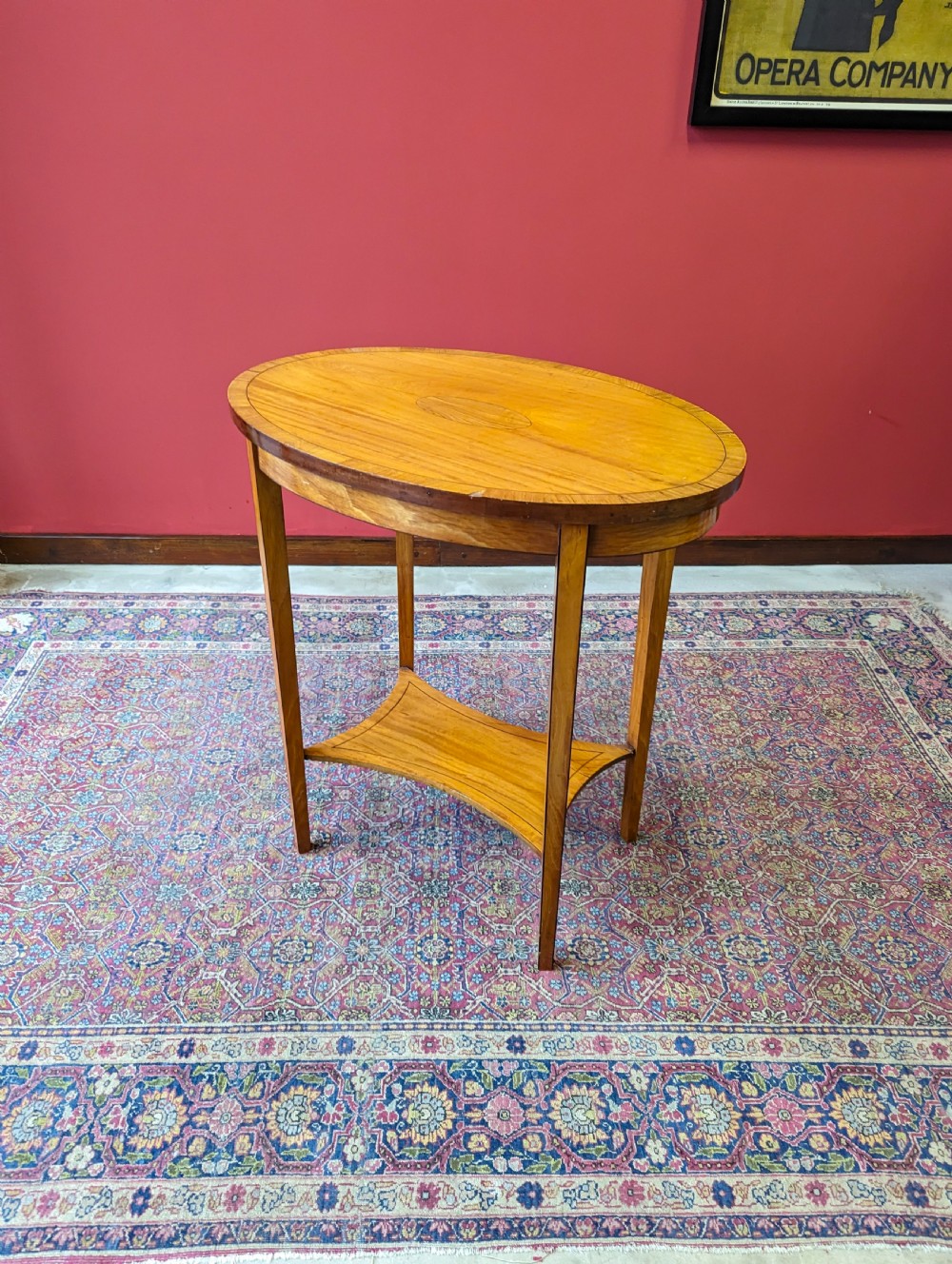 Antique Edwardian Yew Oval Occasional Table View VI
