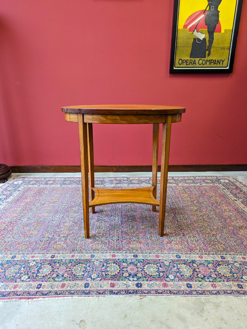 Antique Edwardian Yew Oval Occasional Table View VII