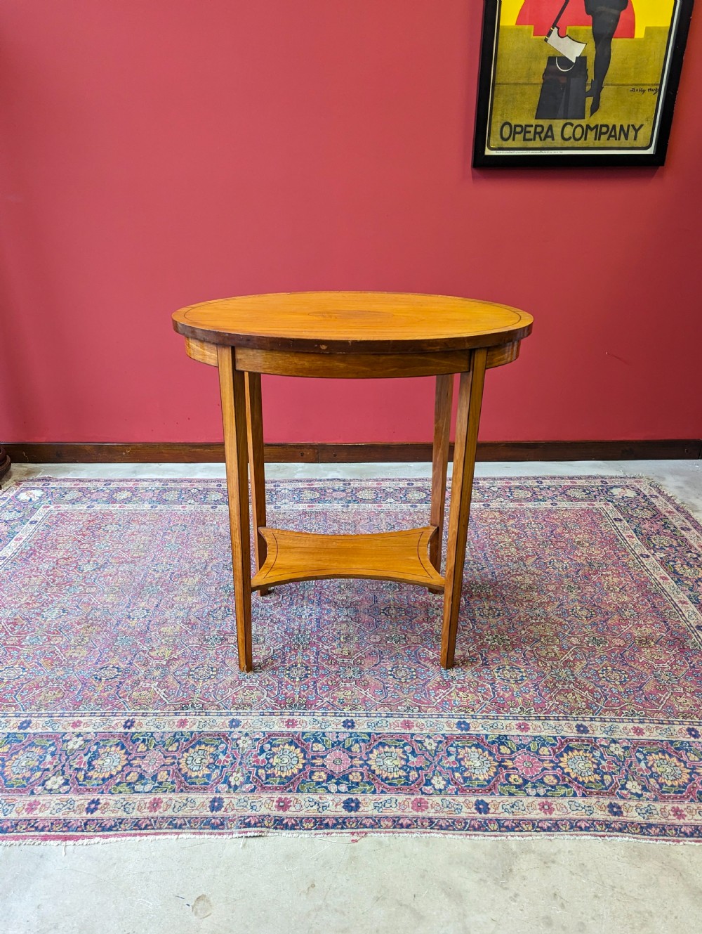 Antique Edwardian Yew Oval Occasional Table View VIII