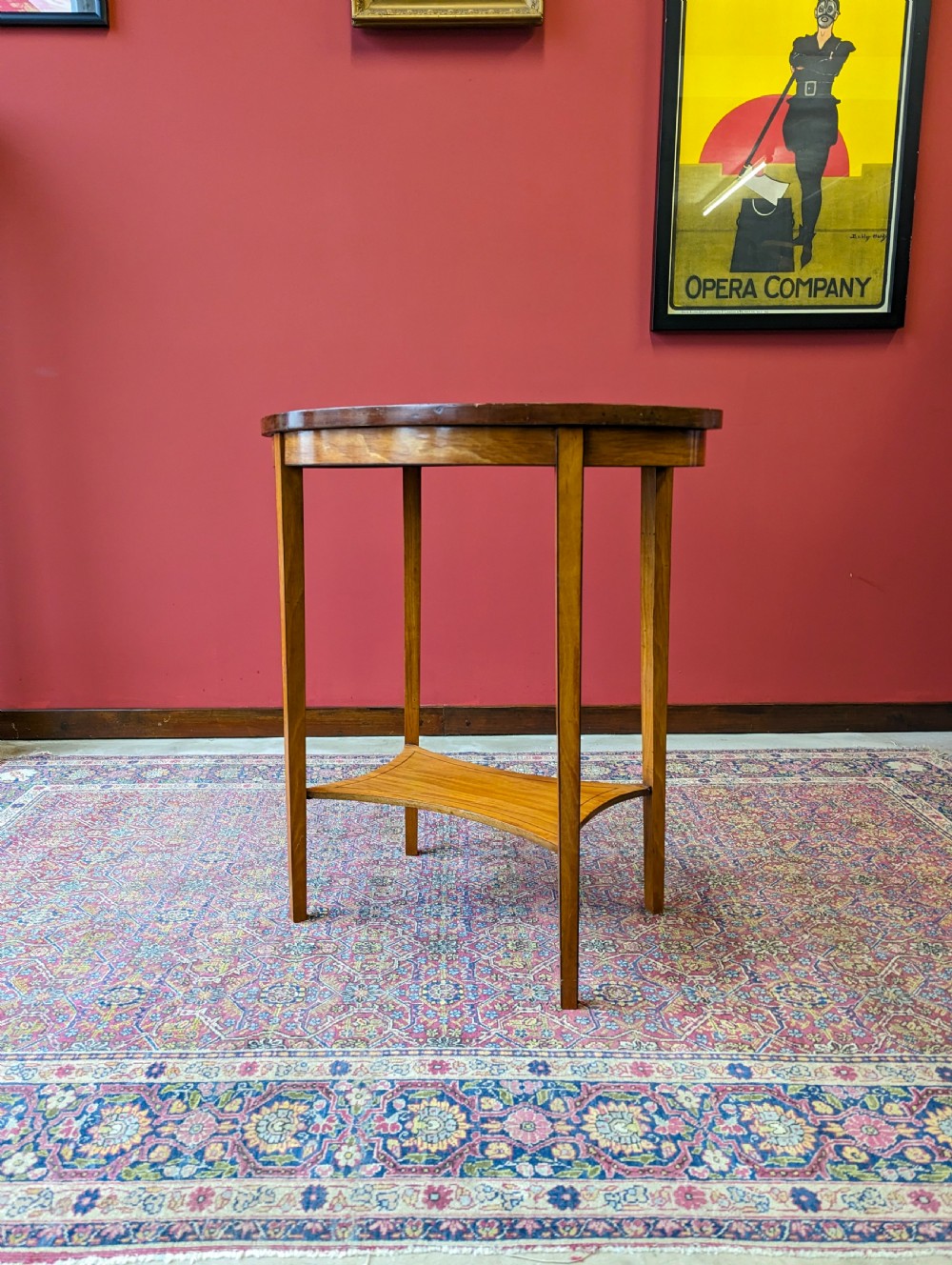 Antique Edwardian Yew Oval Occasional Table View IX