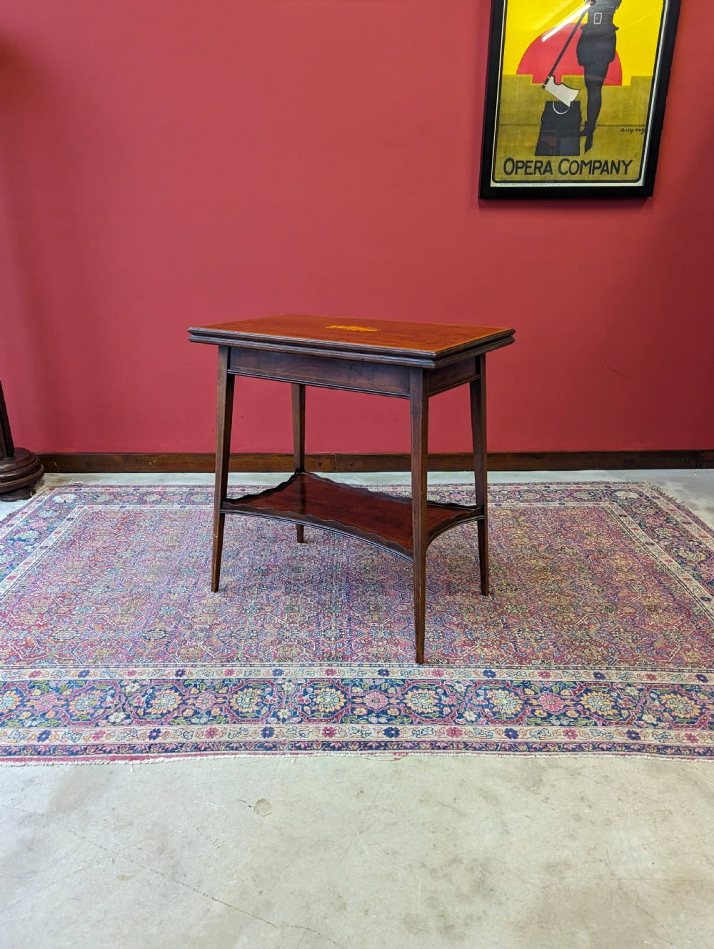 Antique Edwardian Inlaid Mahogany Tea Table View V