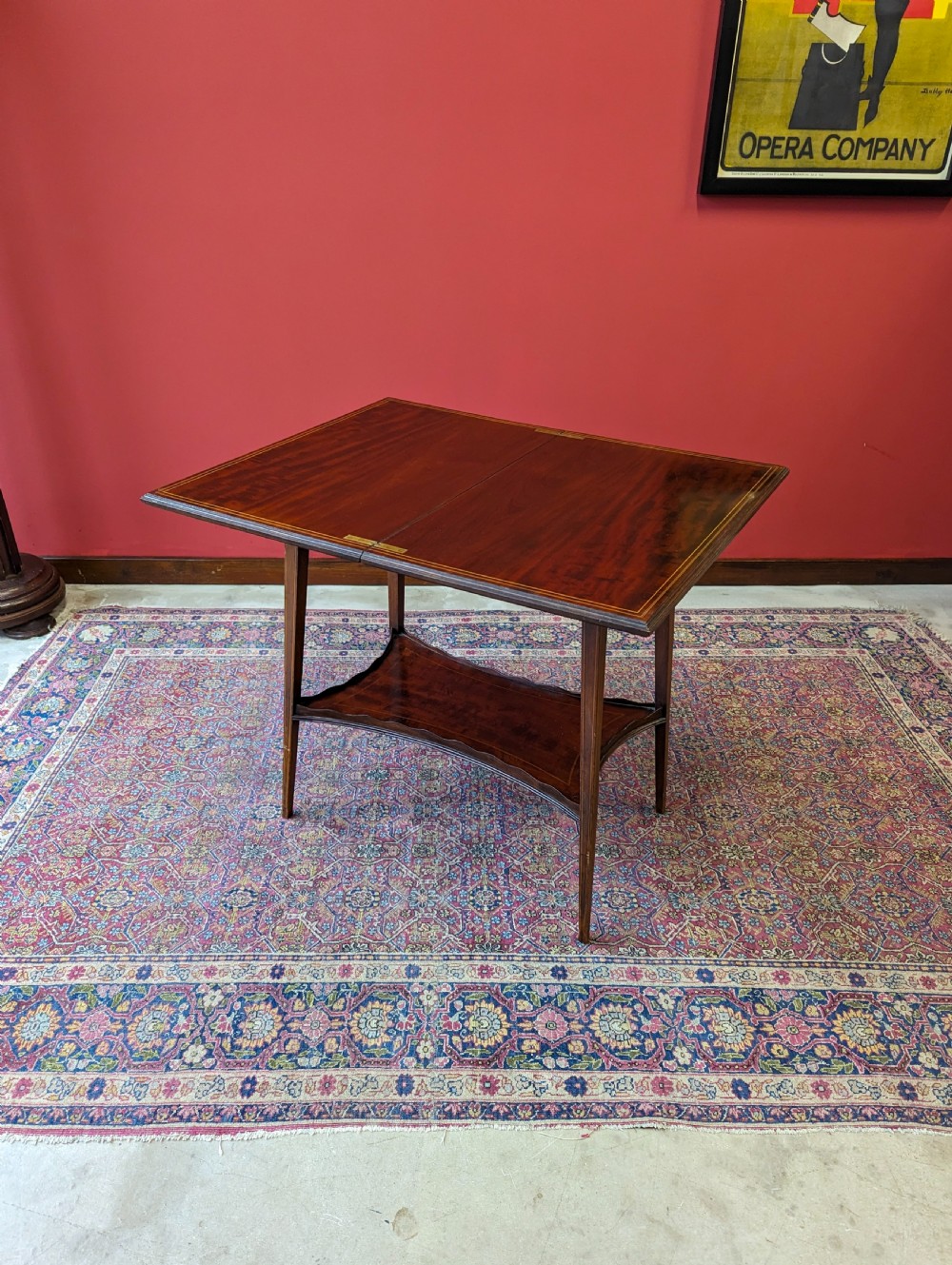 Antique Edwardian Inlaid Mahogany Tea Table View VII