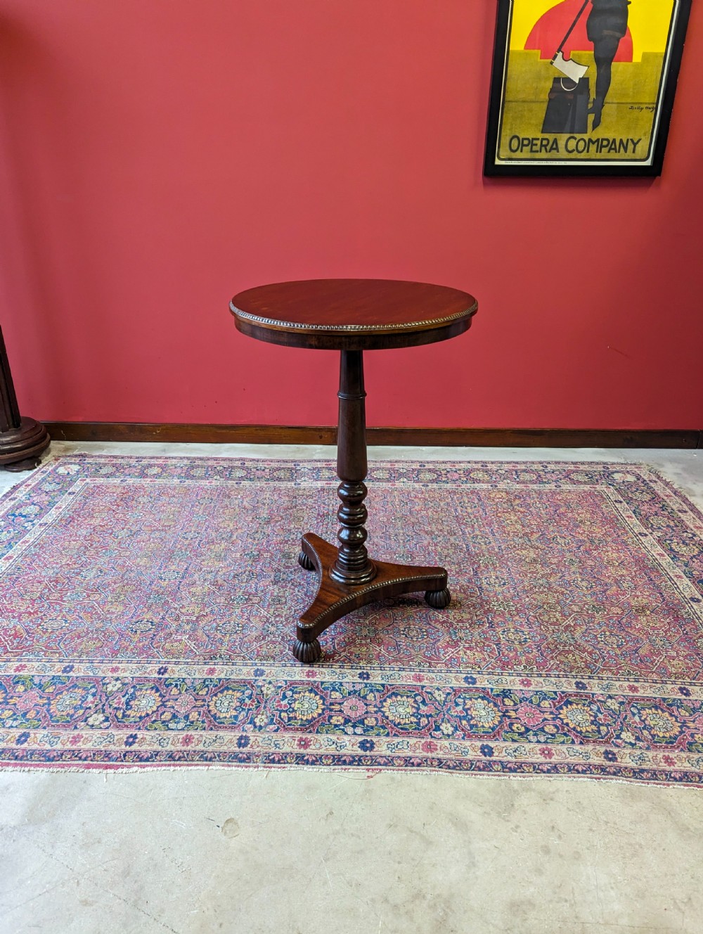 Antique Regency Circular Mahogany Pedestal Occasional Table View II