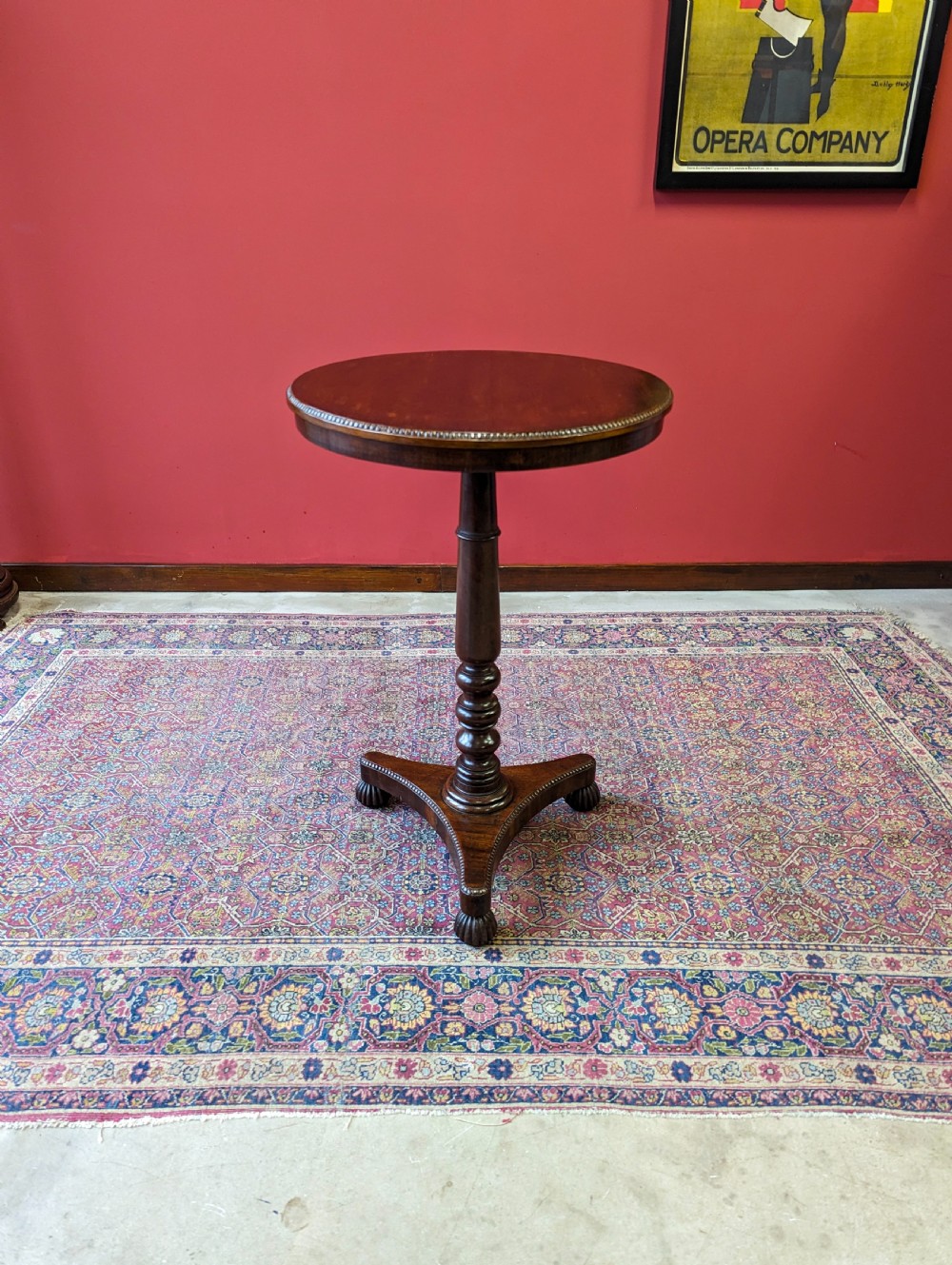 Antique Regency Circular Mahogany Pedestal Occasional Table View IV