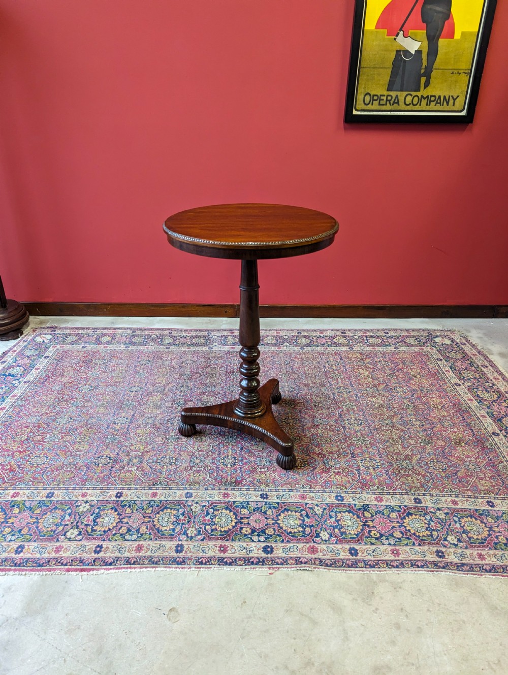 Antique Regency Circular Mahogany Pedestal Occasional Table View VI
