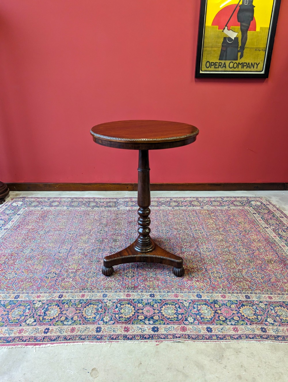Antique Regency Circular Mahogany Pedestal Occasional Table View VII
