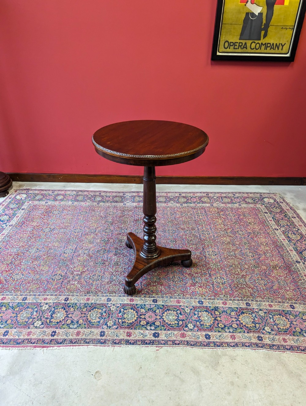 Antique Regency Circular Mahogany Pedestal Occasional Table View IX