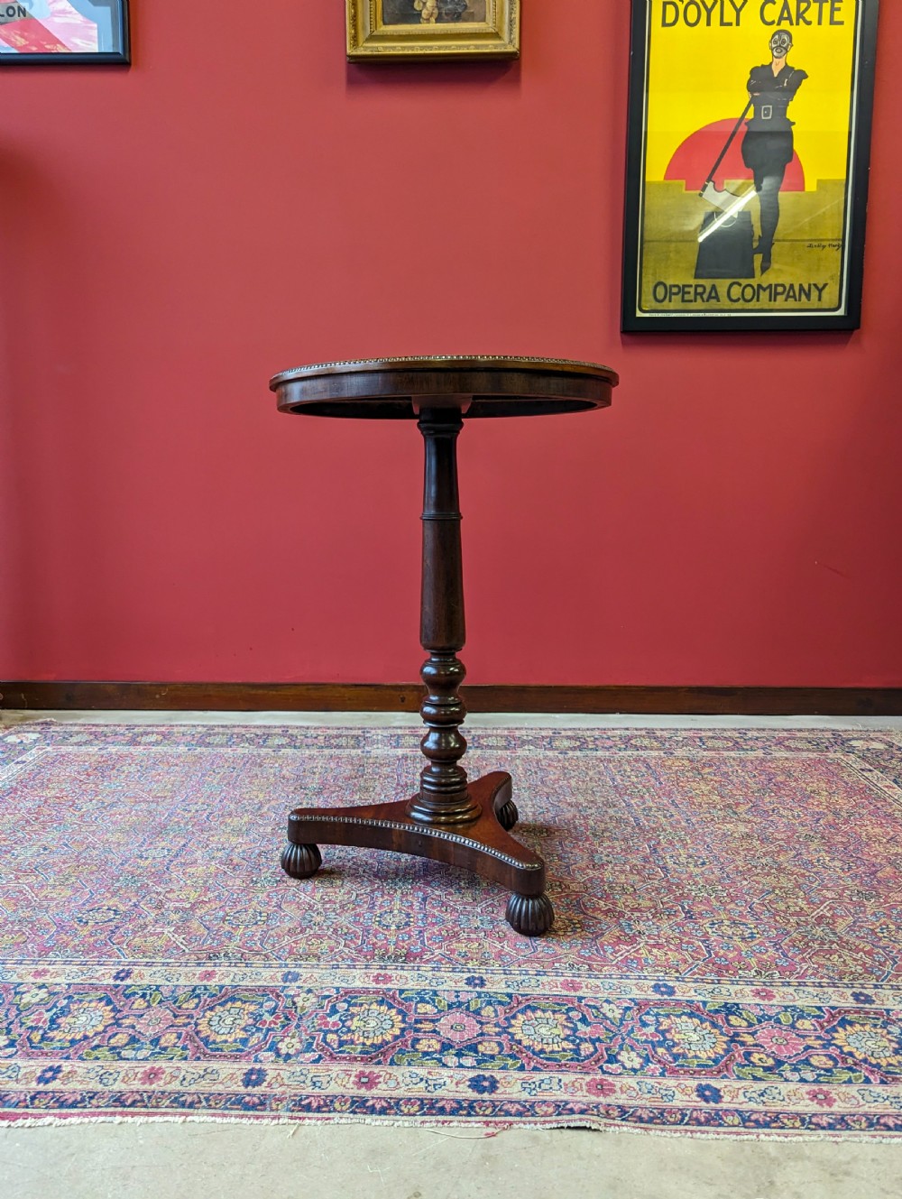 Antique Regency Circular Mahogany Pedestal Occasional Table View X