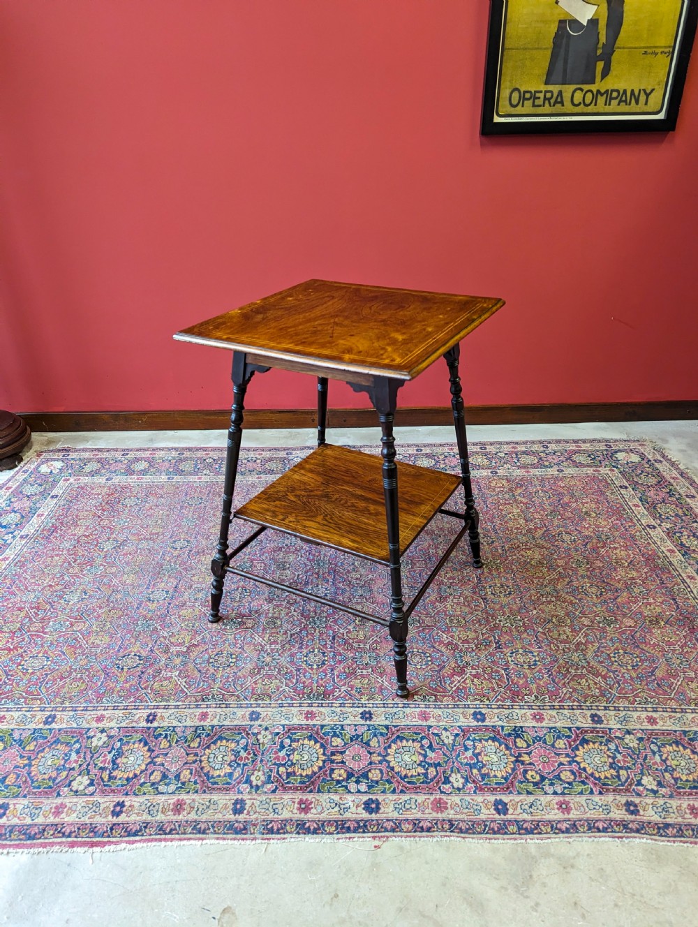 Antique 19th Century Square Rosewood Occasional Table