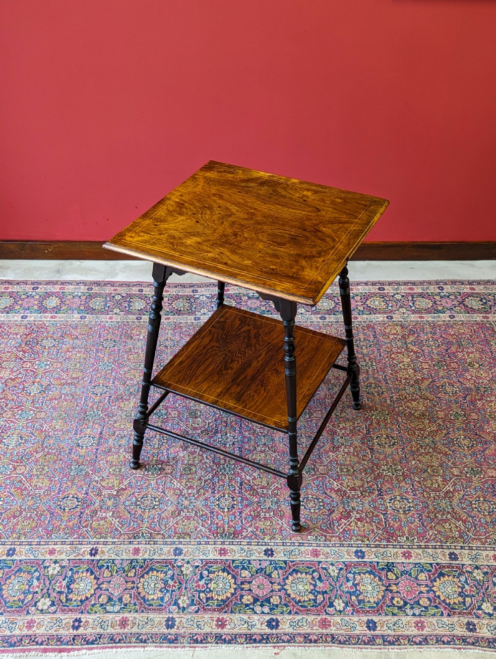 Antique 19th Century Square Rosewood Occasional Table View IV