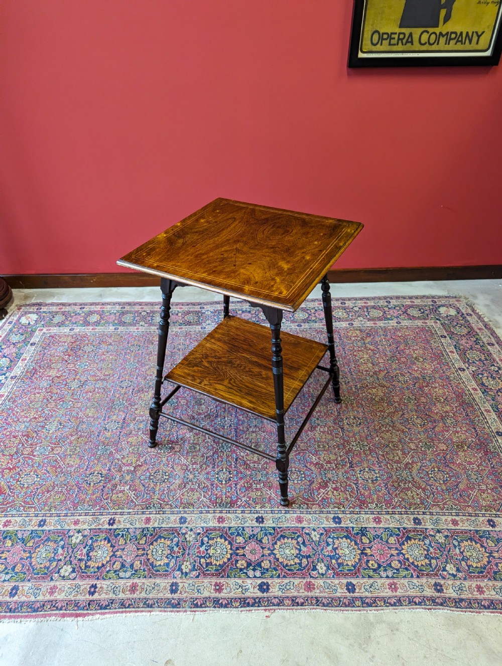 Antique 19th Century Square Rosewood Occasional Table View VI