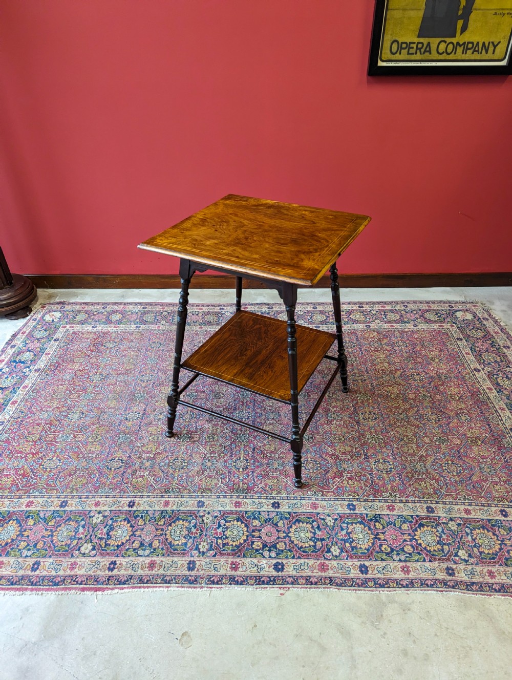 Antique 19th Century Square Rosewood Occasional Table View VIII