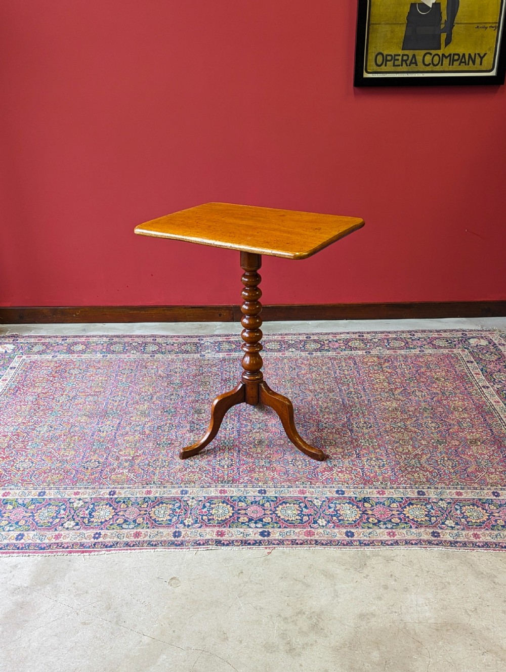 Antique 19th Century Fruitwood Bobbin Tilt Top Occasional Table