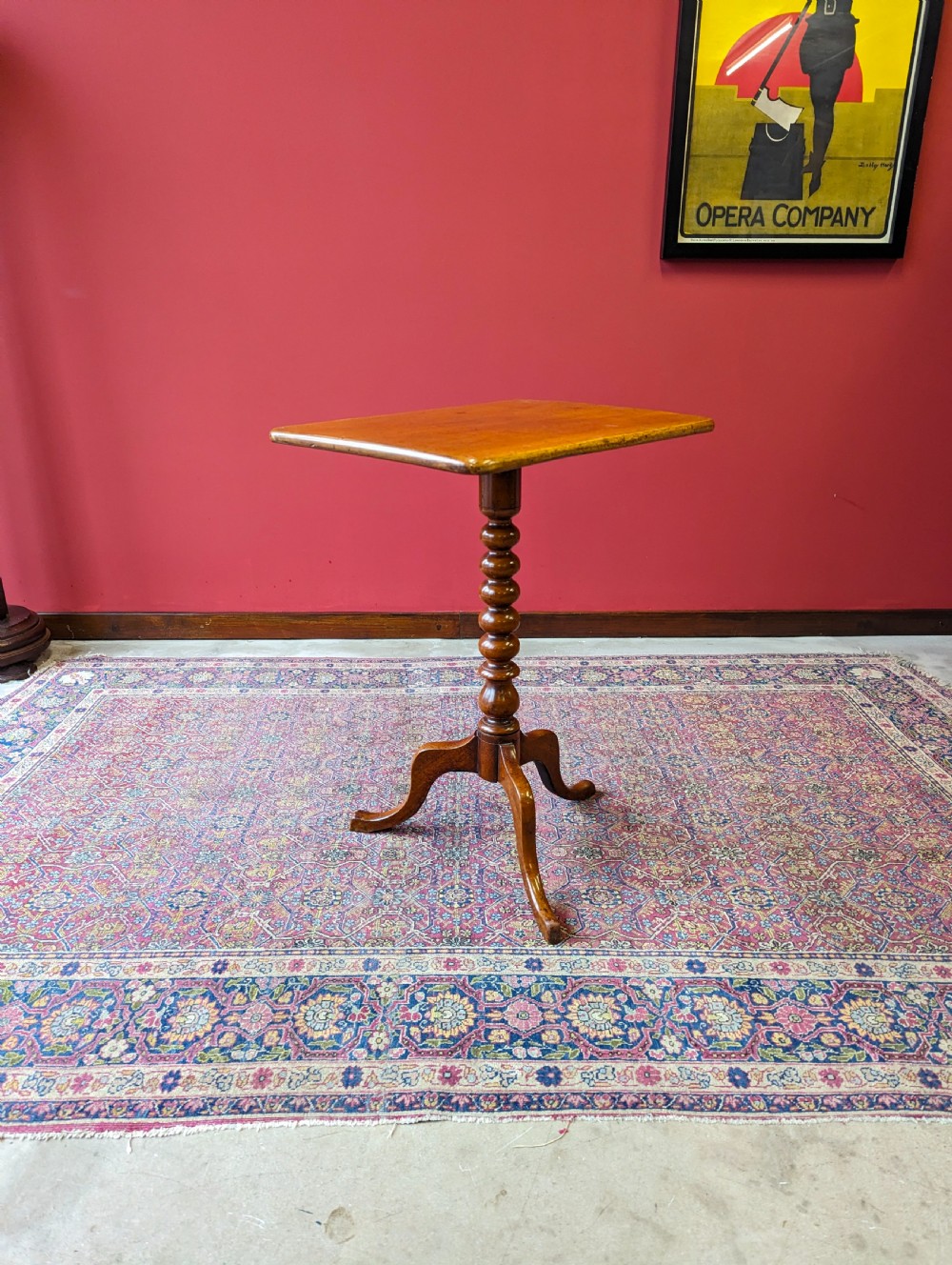 Antique 19th Century Fruitwood Bobbin Tilt Top Occasional Table View VIII