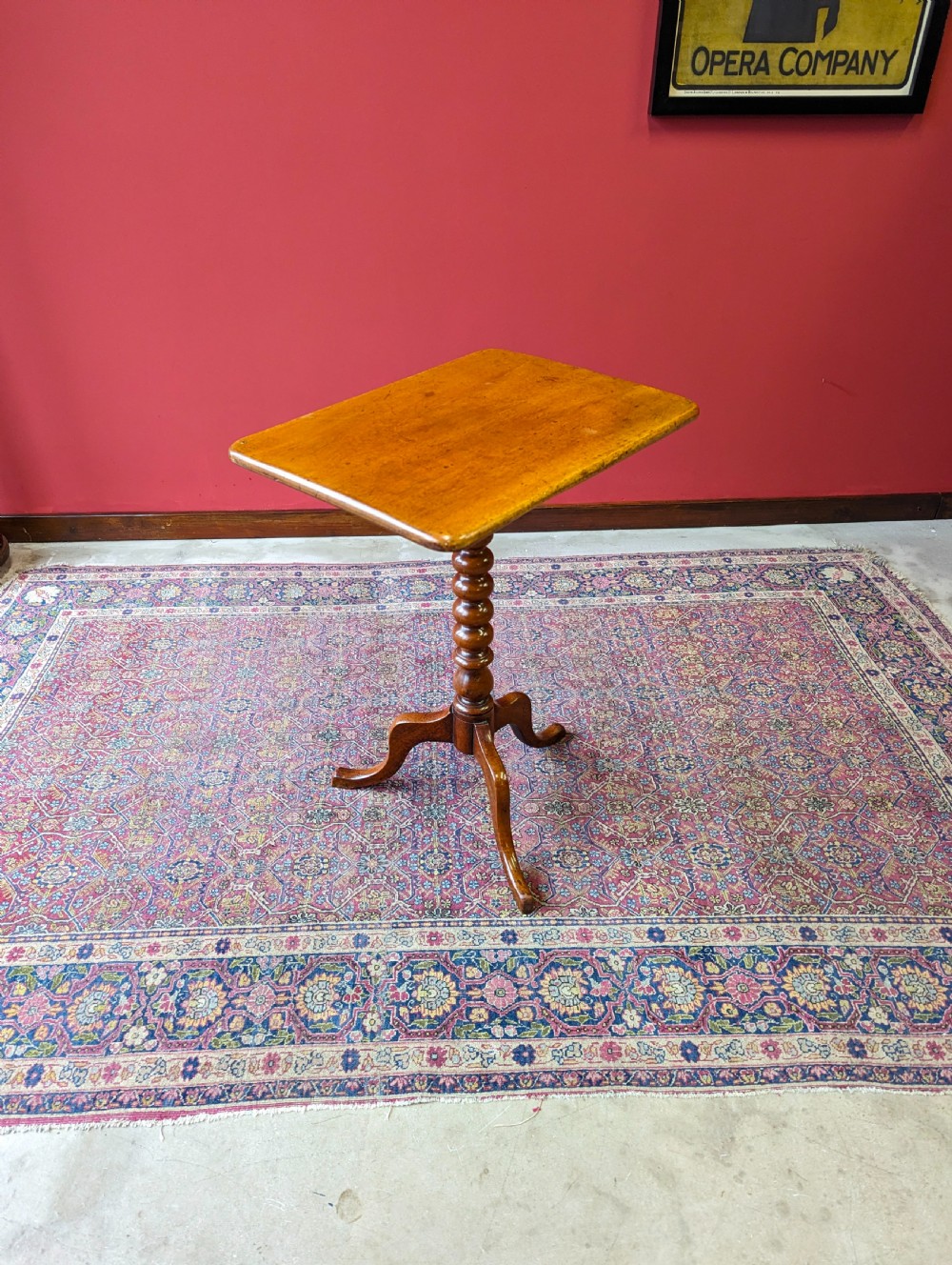 Antique 19th Century Fruitwood Bobbin Tilt Top Occasional Table View IX