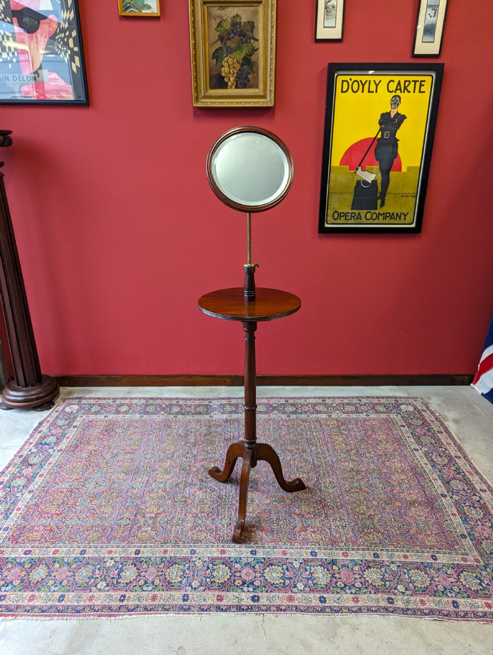 Antique Edwardian Mahogany Mirrored Shaving Stand