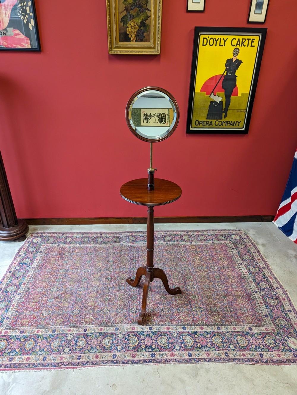 Antique Edwardian Mahogany Mirrored Shaving Stand View X
