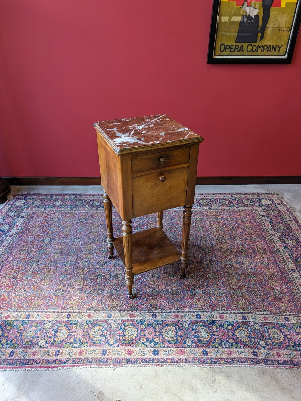 Antique 19th Century French Marble Topped Bedside Pot Cupboard View III