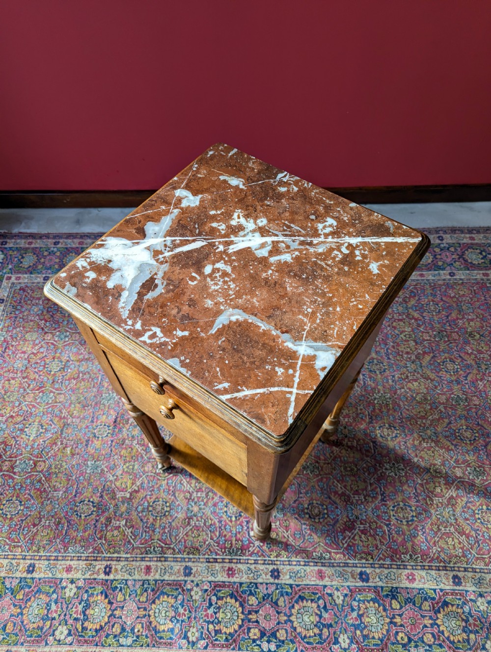 Antique 19th Century French Marble Topped Bedside Pot Cupboard View VI