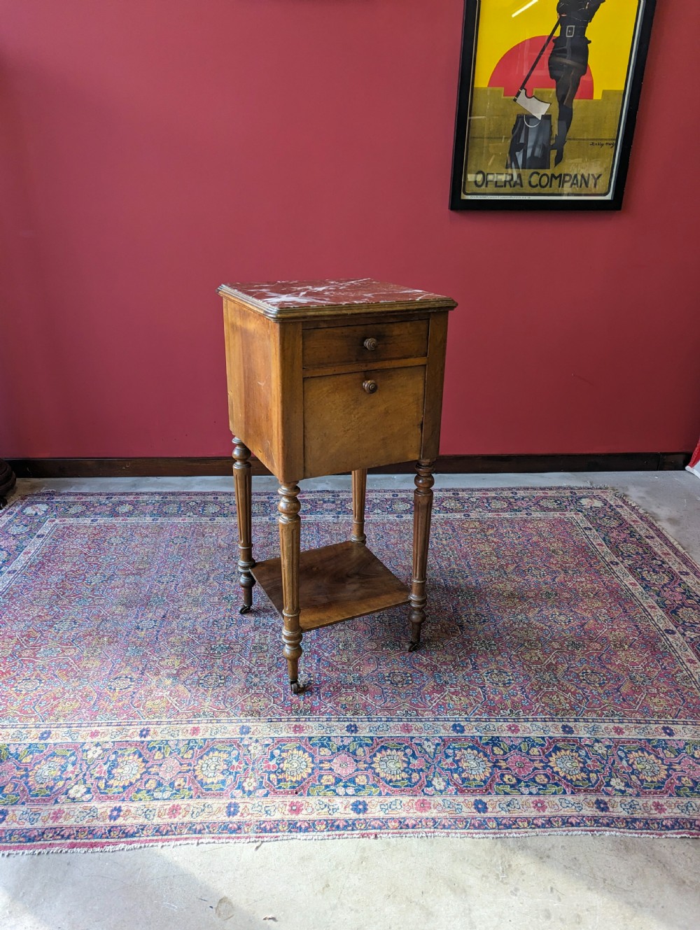 Antique 19th Century French Marble Topped Bedside Pot Cupboard View VIII