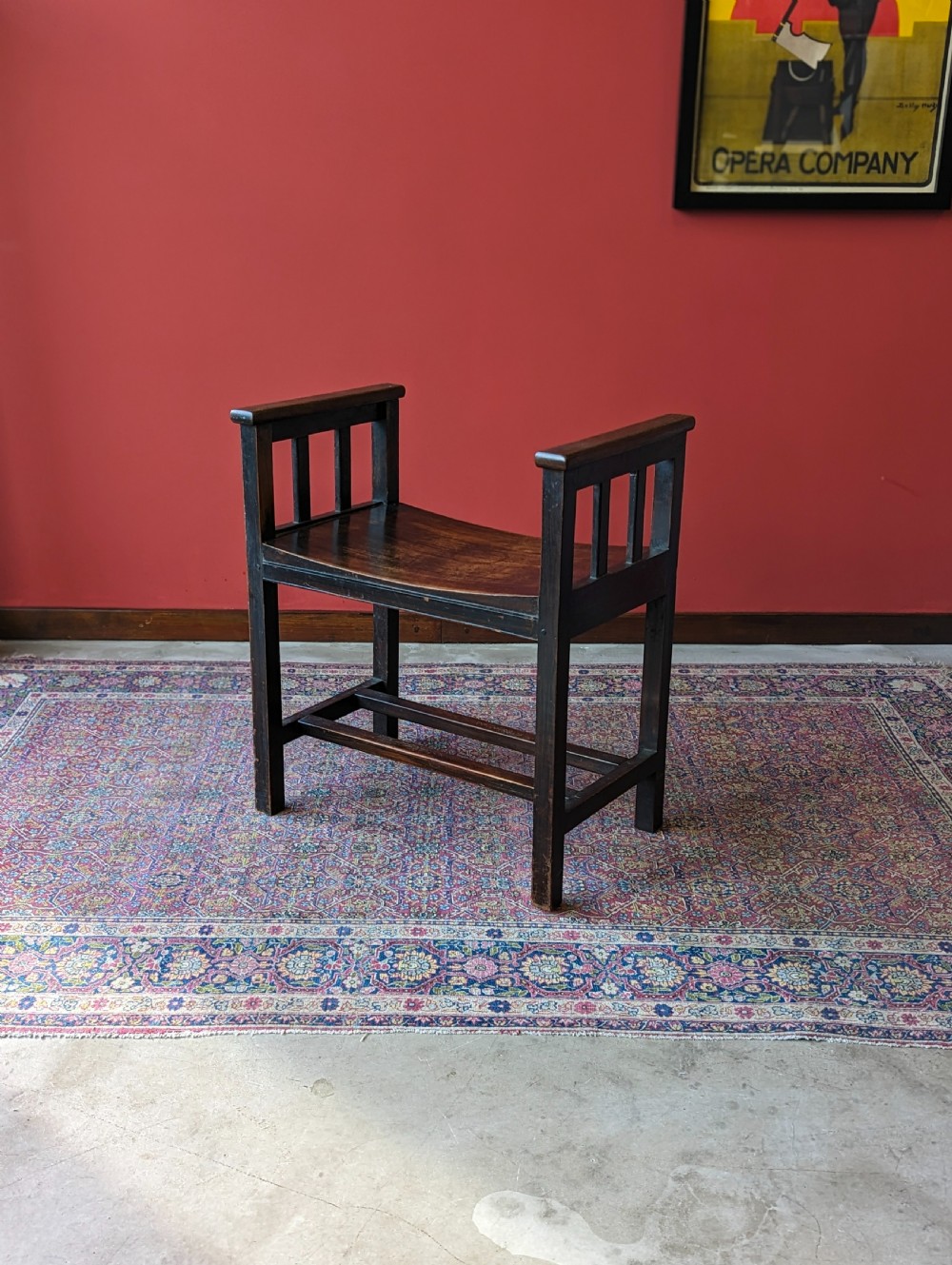 Antique Arts & Crafts Oak Stool