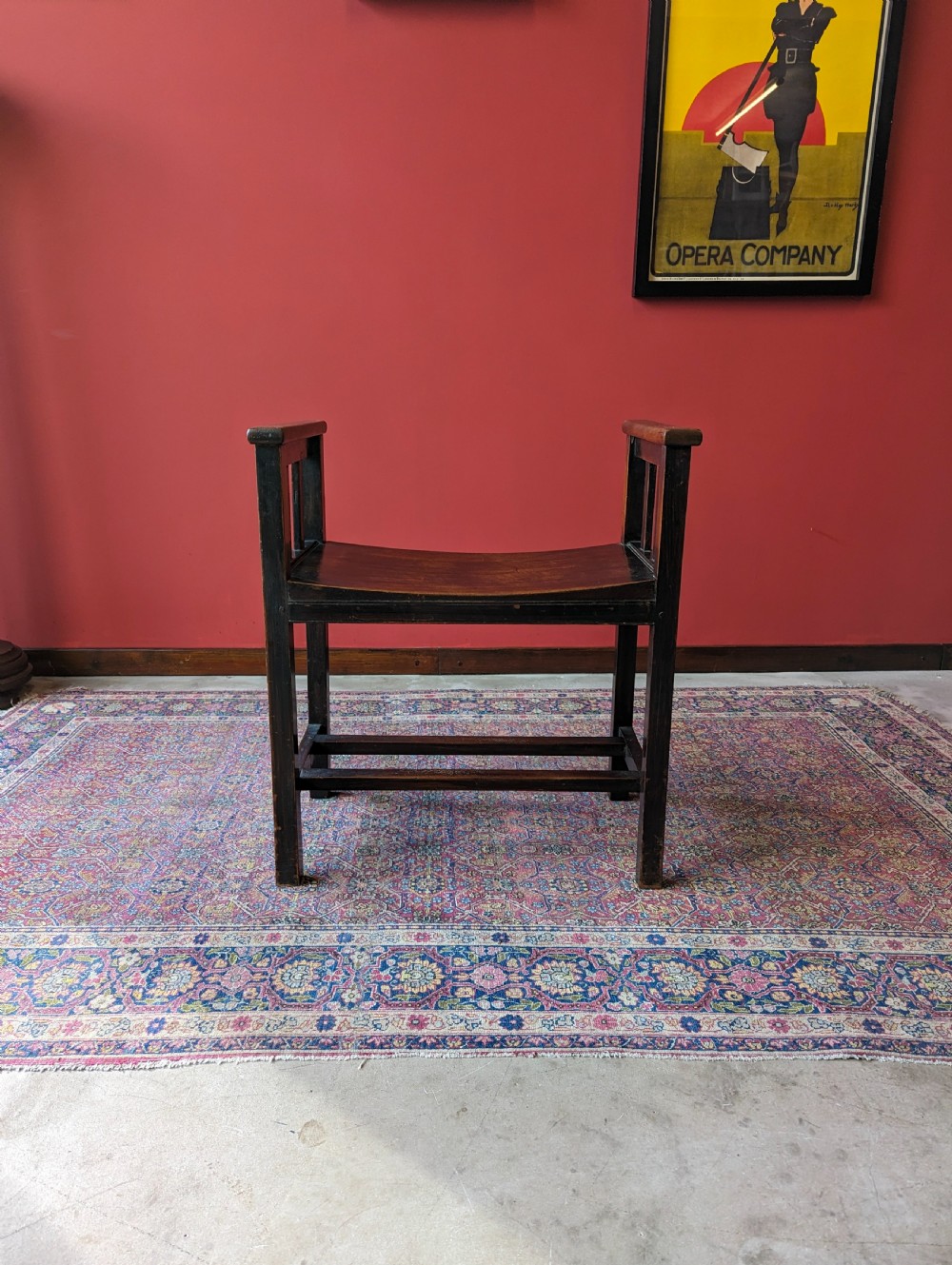 Antique Arts & Crafts Oak Stool View II