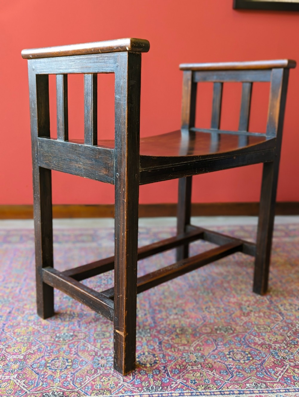 Antique Arts & Crafts Oak Stool View IV