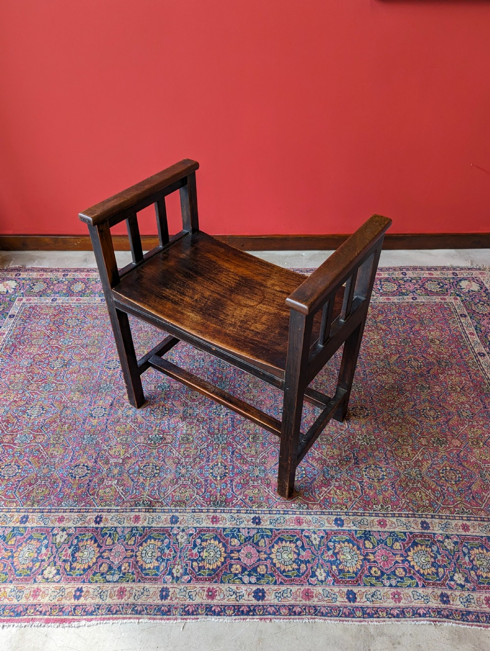 Antique Arts & Crafts Oak Stool View VI