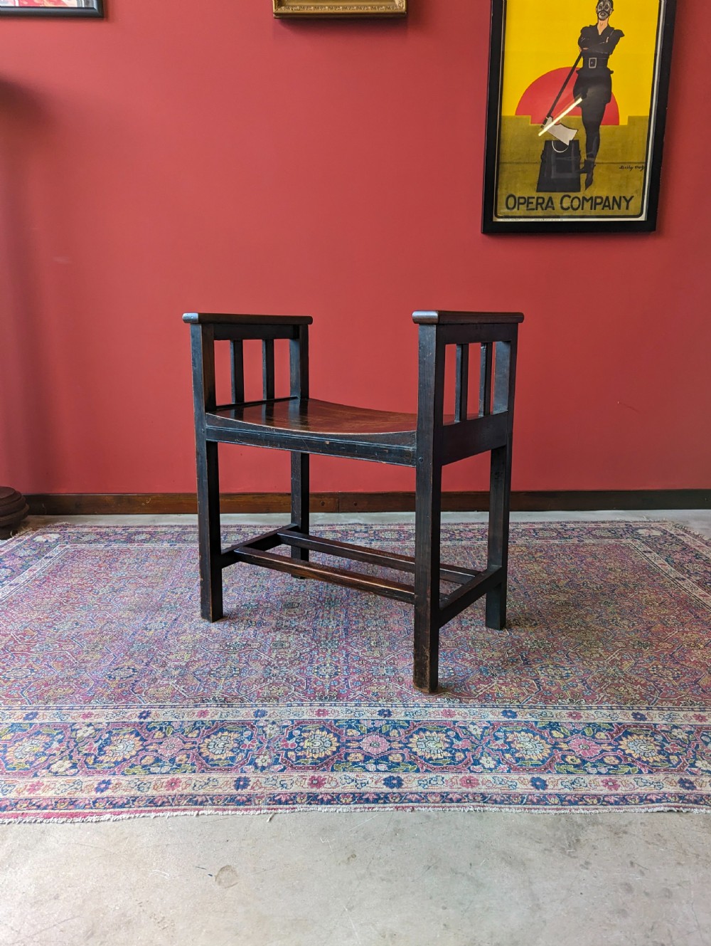 Antique Arts & Crafts Oak Stool View X