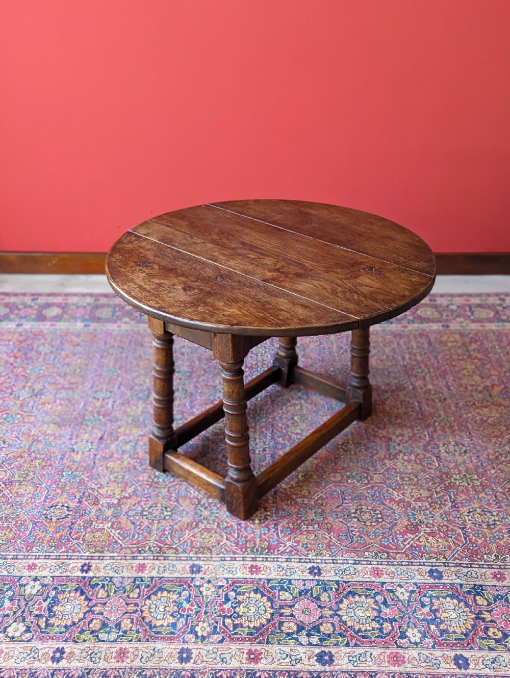 Antique 19th Century Oak Swivel Top Drop Leaf Occasional Table View III