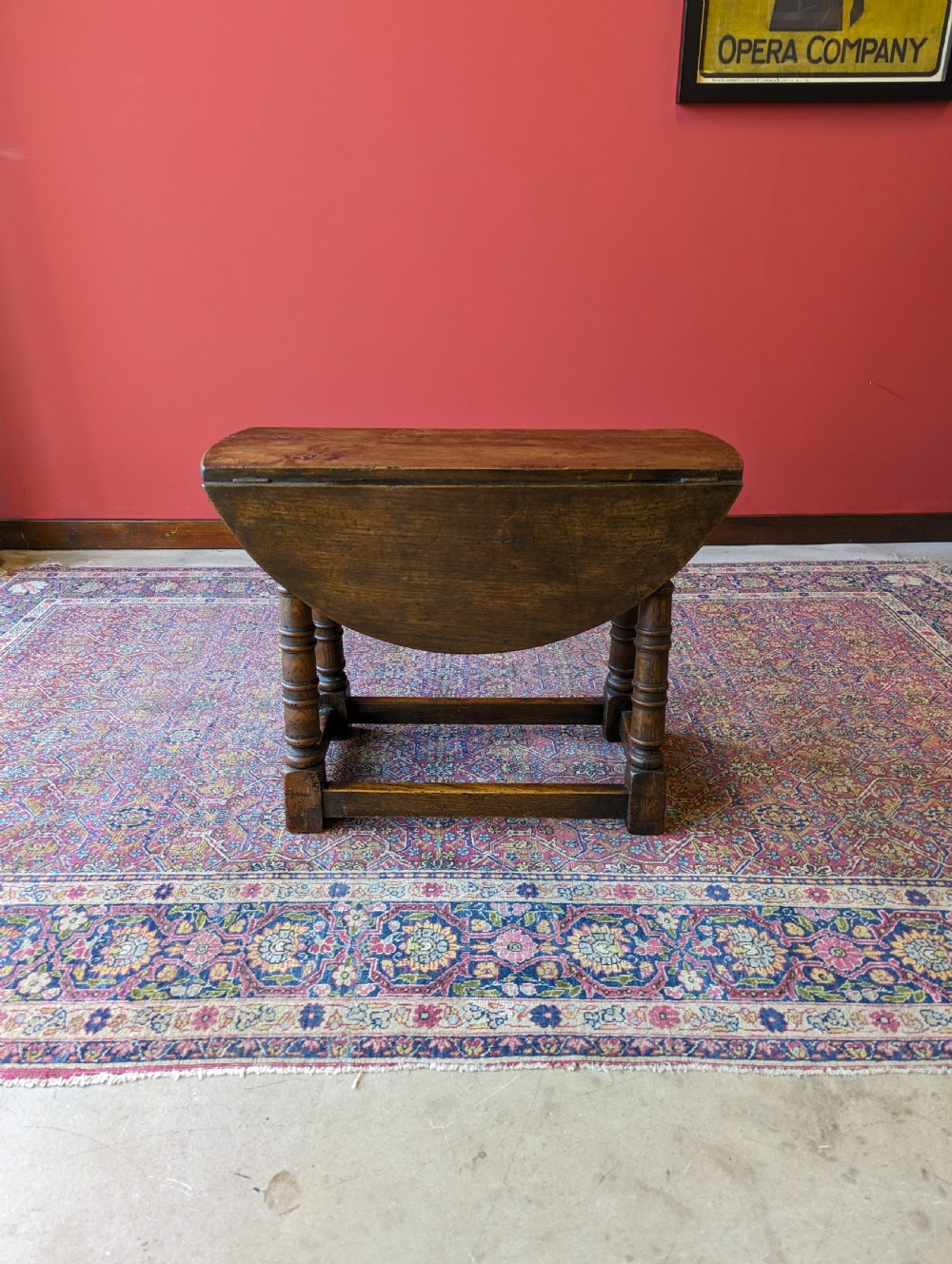 Antique 19th Century Oak Swivel Top Drop Leaf Occasional Table View VI