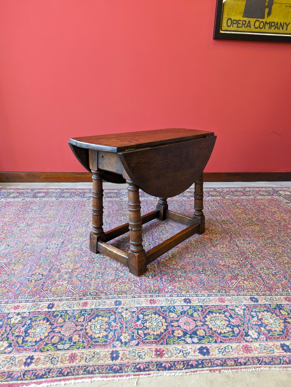 Antique 19th Century Oak Swivel Top Drop Leaf Occasional Table View IX