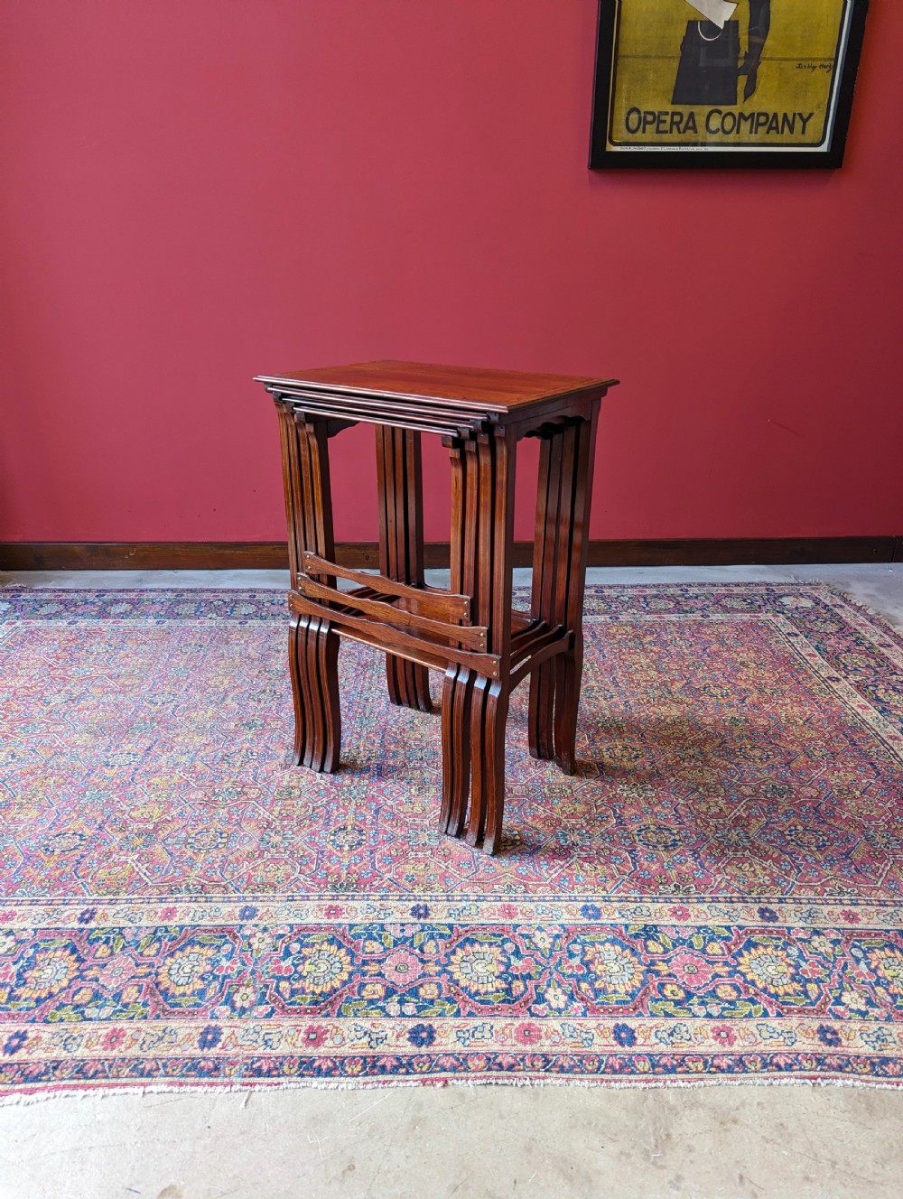 Antique Edwardian Inlaid Mahogany Quartetto Nest of Tables View IV