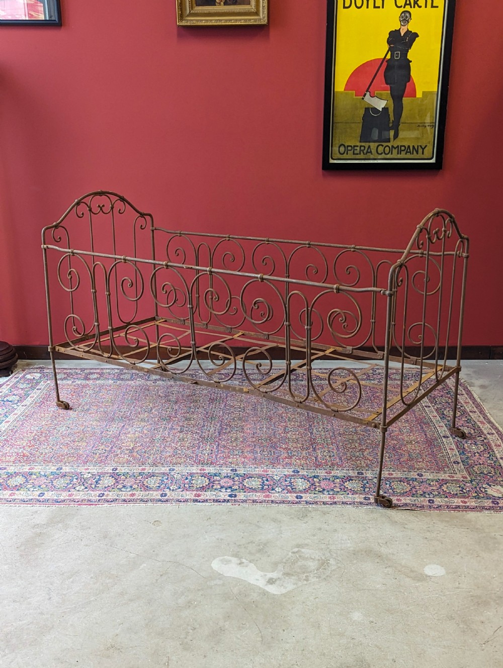 Antique Victorian Wrought Iron Cot